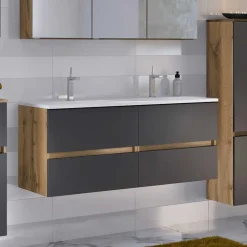 120 cm Badschrank mit Doppel-Waschbecken - Athrin