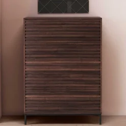 80 cm breite Hochkommode in Walnuss Optik - Teleska