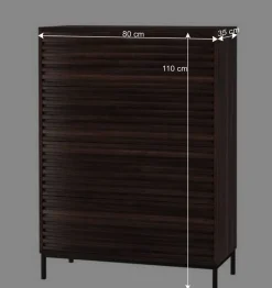 80 cm breite Hochkommode in Walnuss Optik - Teleska