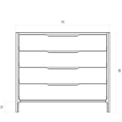 95 cm breite Kommode mit vier Schubladen - Laida
