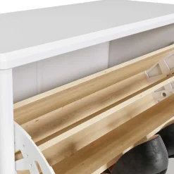 82 cm breite Schuhkommode in Weiß gewachst - Oranias