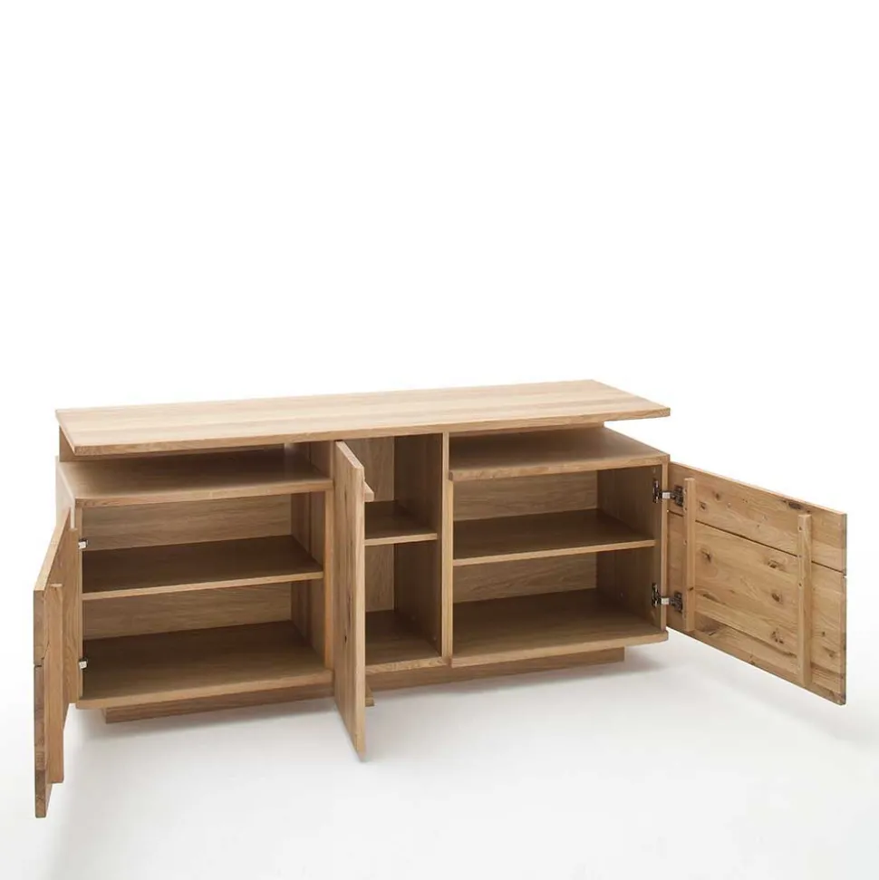 150 cm breite TV Kommode in Eiche Bianco - Crokas