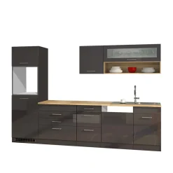 300 cm breiter Block Küche ohne Geräte - Bozenia (achtteilig)