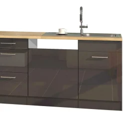 300 cm breiter Block Küche ohne Geräte - Bozenia (achtteilig)