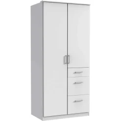 91 cm breiter Kleiderschrank in Weiß - Cador