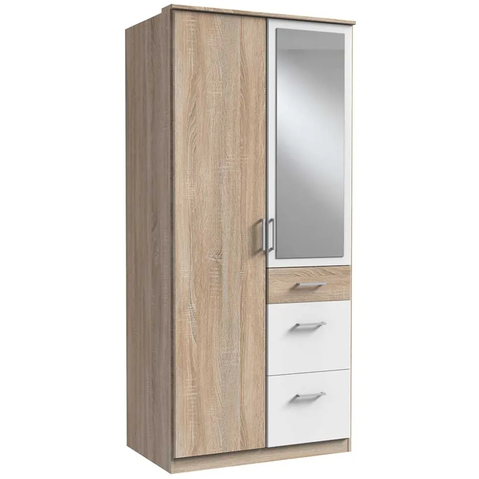91 cm breiter Kombi-Kleiderschrank mit Spiegel - Coros