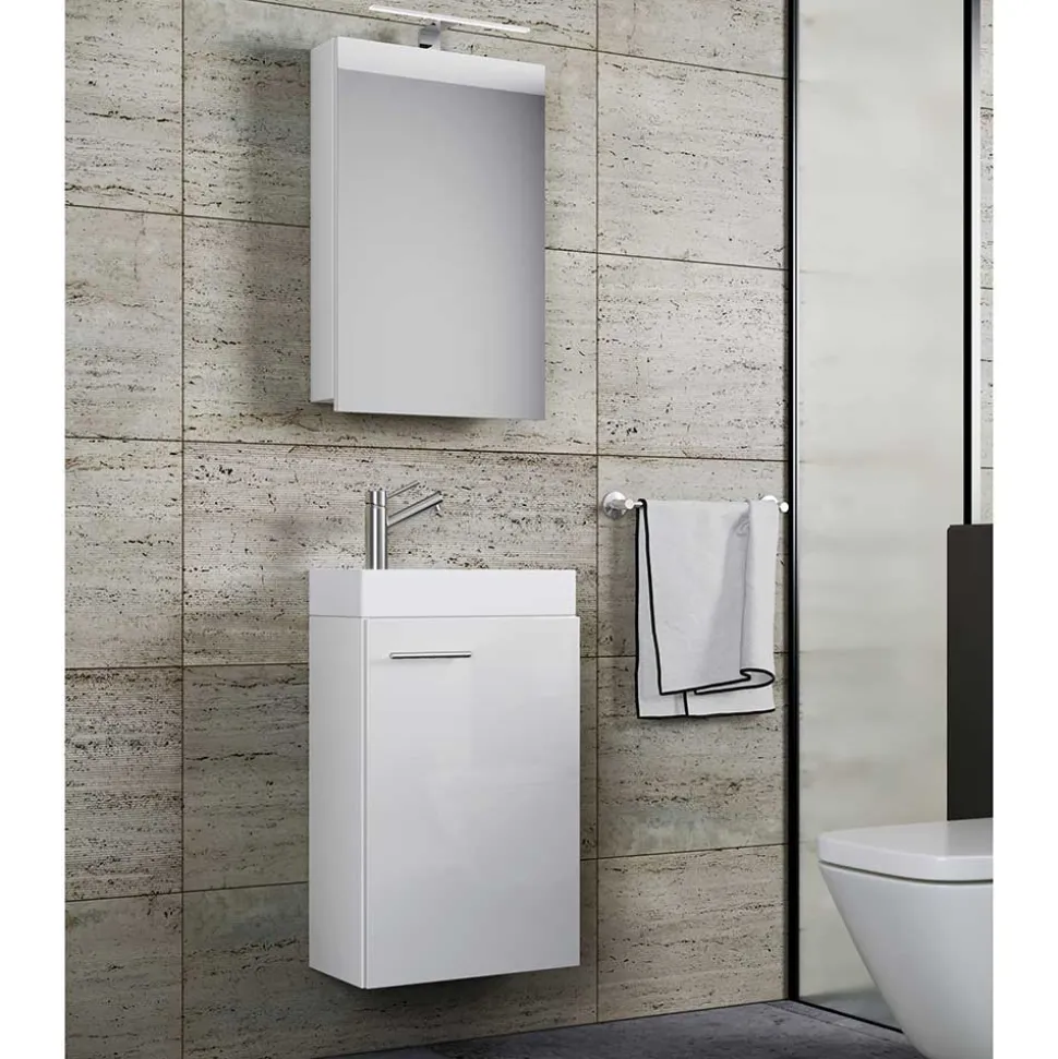 41 cm breiter Waschplatz in Weiß - Vulcanos (zweiteilig)