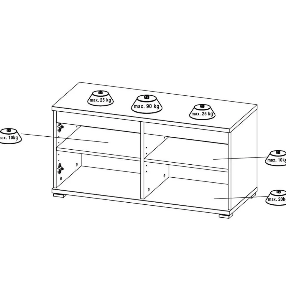 246 cm breites Flurmöbel Set modern - Orsecca (fünfteilig)