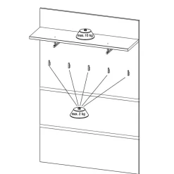 246 cm breites Flurmöbel Set modern - Orsecca (fünfteilig)