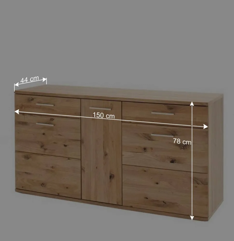 150 cm breites Sideboard aus Echtholz - Crokas