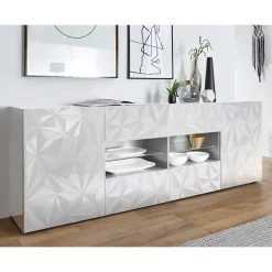 241 cm breites Sideboard in Weiß HG - Vovasoma