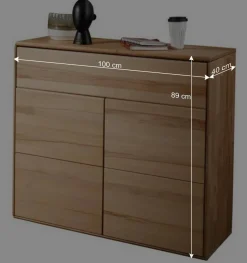 100 cm breites Vertiko aus Kernbuche massiv - Namgon