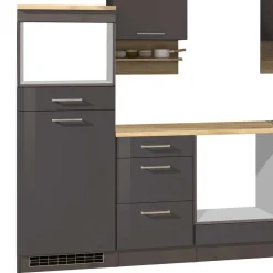 270 cm Einbauküchenzeile in Grau - Bozenia (neunteilig)
