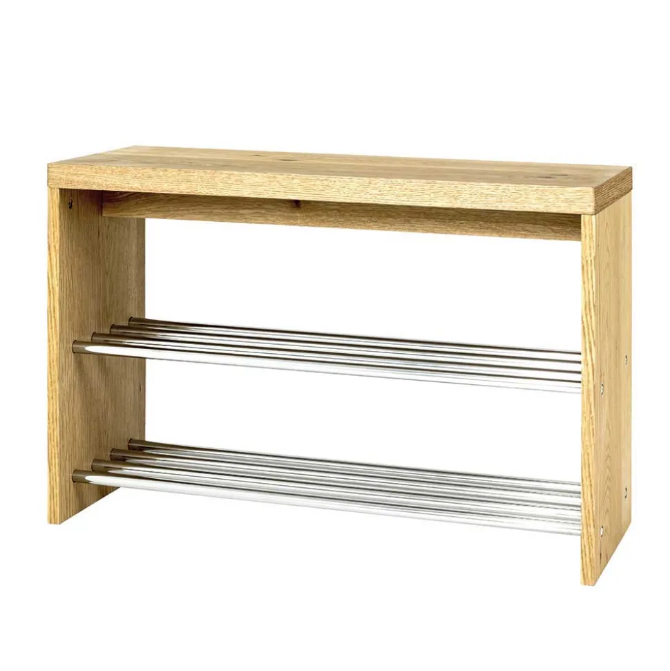 55 cm hohe Flur Bank Blacingo mit 2 Schuhablagen