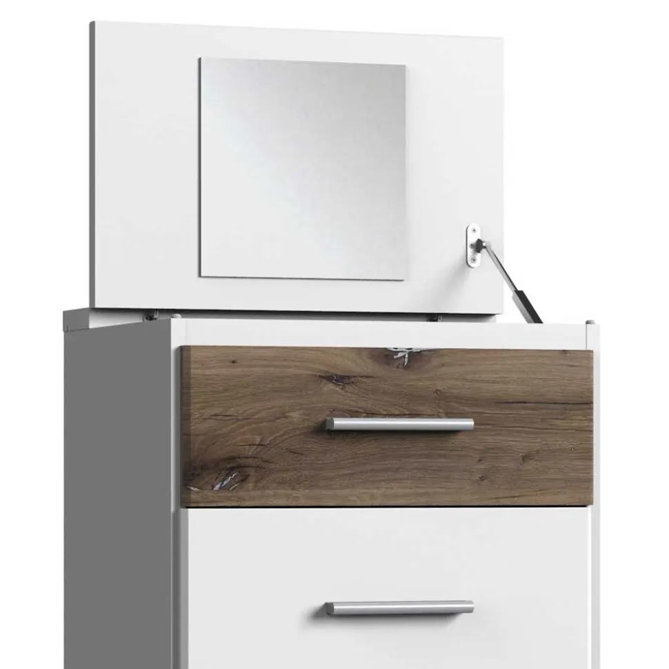 121 cm hohe Kommode mit Spiegel im Deckel - Liesca