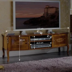 50 cm hohe TV Kommode Natale im Barockstil