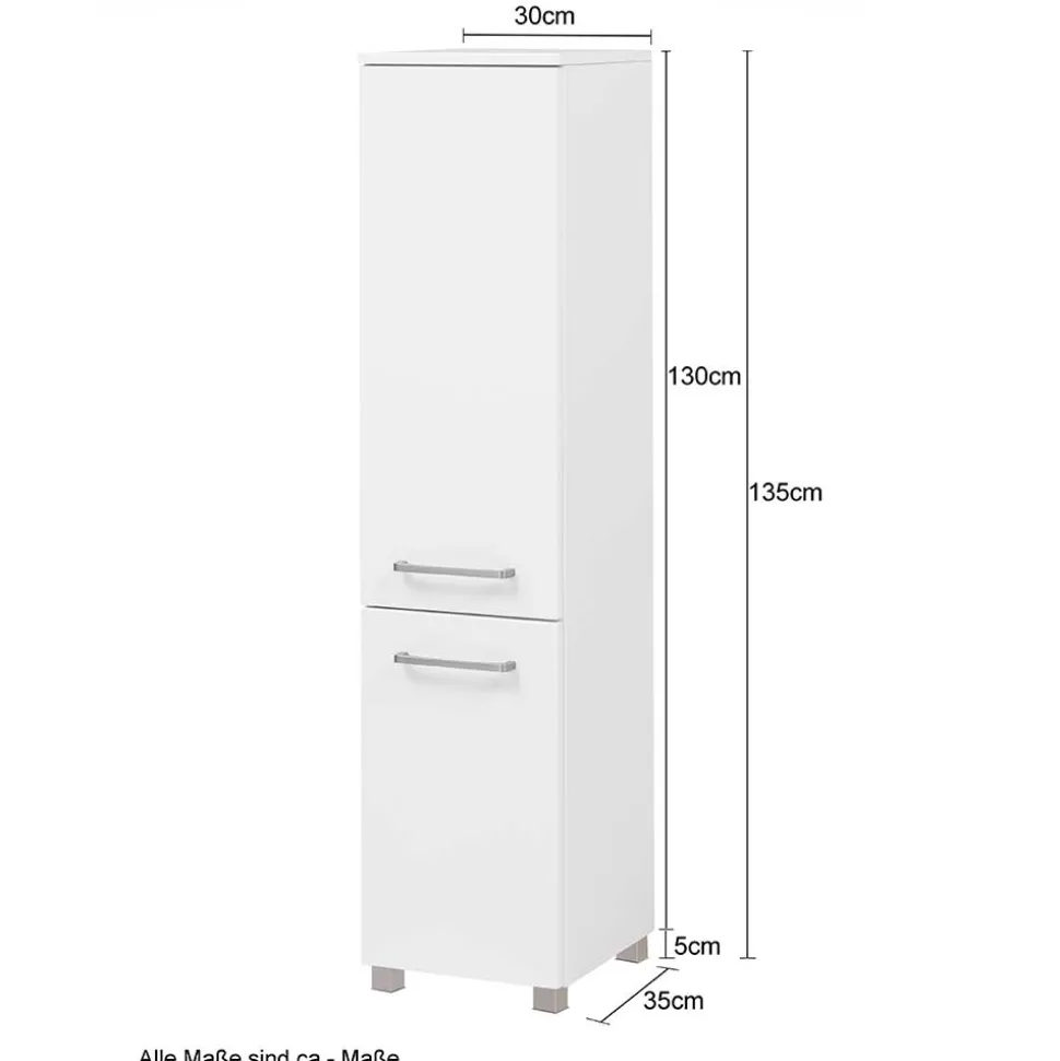 135 cm hoher Bad Midischrank in dunklem Grau - Dastroz
