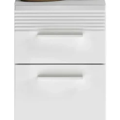 79 cm hoher Bad Unterschrank in Weiß Hochglanz - Whale