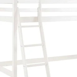 175 cm hohes Hochbett mit Leiter in Weiß - Saludio