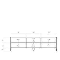 48 cm hohes TV Board aus Kernbuche Massivholz - Lana