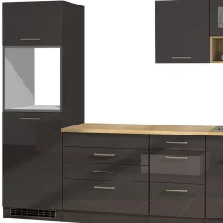 290 cm Küchenmöbel Set in Grau - Bozenia (achtteilig)