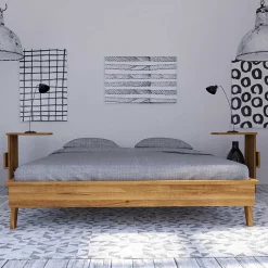 190 cm kurzes Doppelbett aus Holz - Hardus