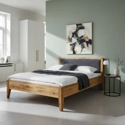 220 cm langes Bett aus Wildeiche Natur - Masdamos