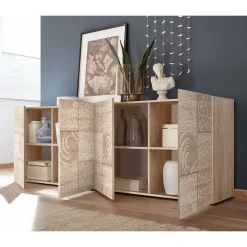 241 cm langes Sideboard in Eiche Sonoma Dekor - Bielvas