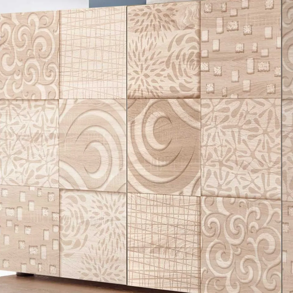 241 cm langes Sideboard in Eiche Sonoma Dekor - Bielvas