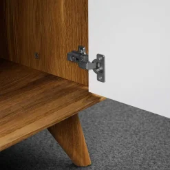 220 cm langes TV Lowboard in Wildeiche mit Weiß - Diesta I