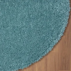 150 cm Runder Teppich in Hellblau - Chiyom