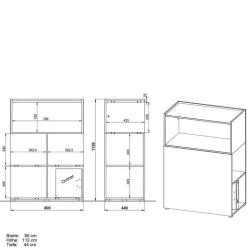 160 cm Schreibtisch & Regal Kombi - Tila (zweiteilig)