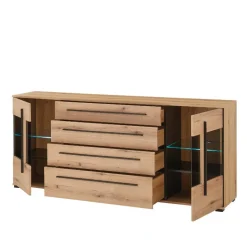 200 cm Sideboard mit Glaseinsätzen - Brocus