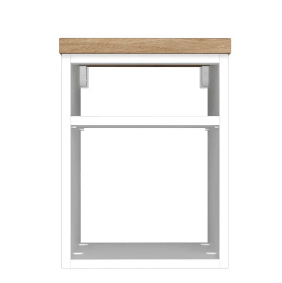 47 cm tiefes Badregal in Weiß & Wildeiche - Enwicos