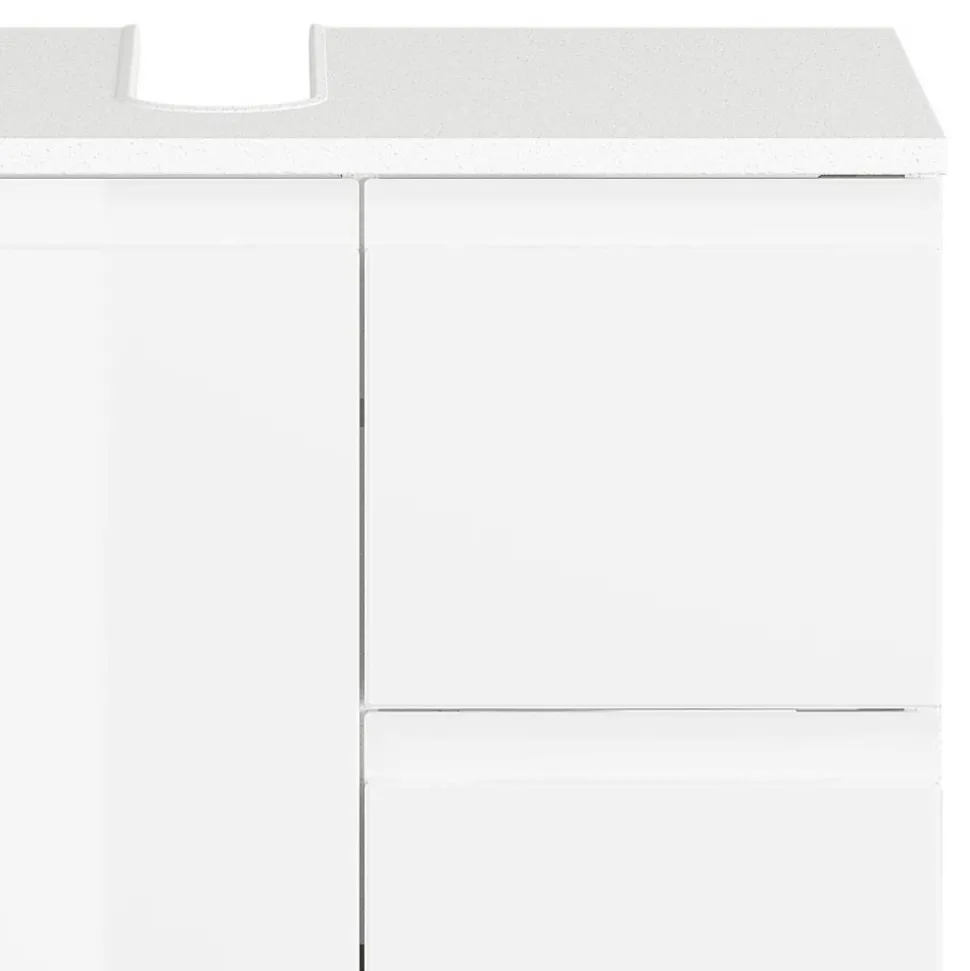 60 cm Waschbeckenschrank in Weiß Hochglanz - Loeesa