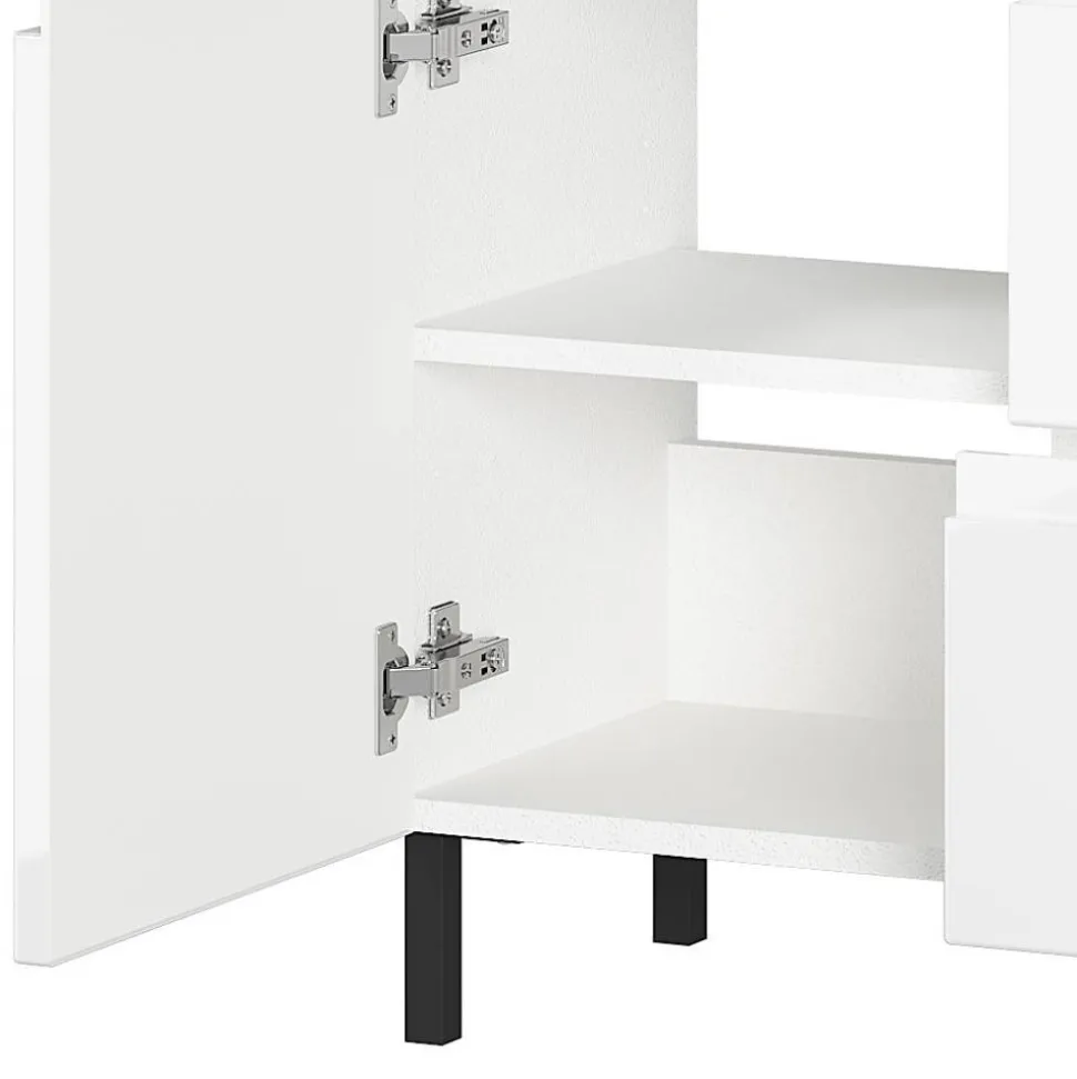 60 cm Waschbeckenschrank in Weiß Hochglanz - Loeesa