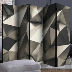 5 Elemente Paravent in Grau & Silber - Menu