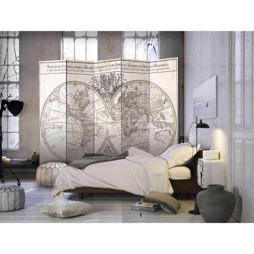 5 Elemente Raumtrenner Weltkarte Vintage - Xose