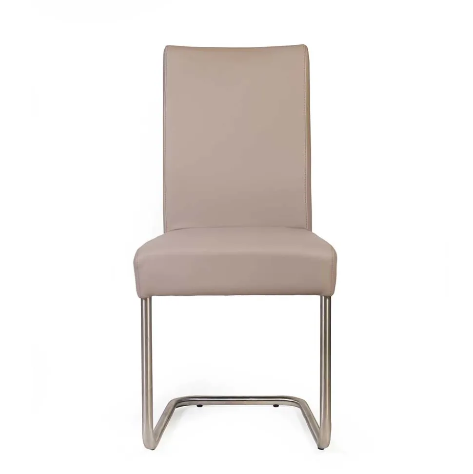 2 Freischwinger Stühle in Beige - Nandora (2er Set)