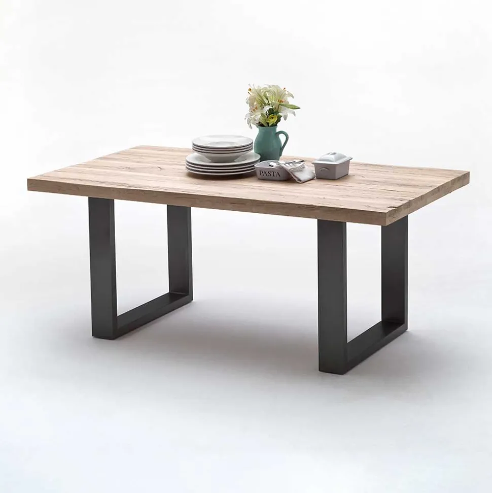 5 Größen Esstisch mit Massivholzplatte - Astalgo