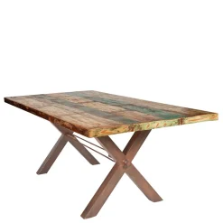 5 Größen Shabby Esstisch aus buntem Altholz - Velanzia