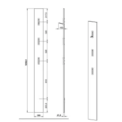 3 Haken Garderobenpaneel in Hellgrau - That