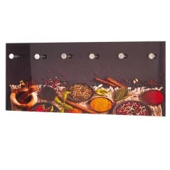 6 Haken Glasgarderobe mit Foto Druck - Aramova