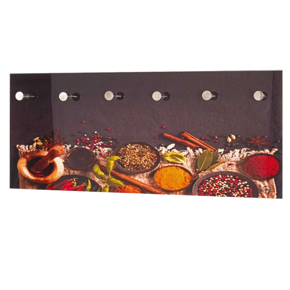 6 Haken Glasgarderobe mit Foto Druck - Aramova