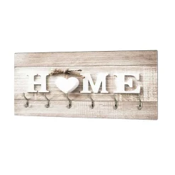 6 Haken MDF Garderobe mit Home Druck - Cacirella