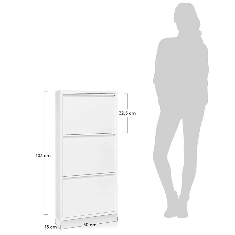 3 Klappen Stahl Schuhkipper in Weiß - Zaisa
