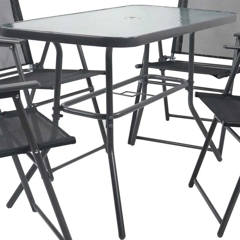 4 Klappstühle & Gartentisch Set - Alcamo (fünfteilig)