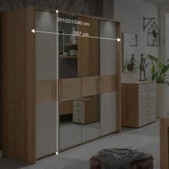 2 Meter Kleiderschrank mit vier Türen - Emdsiva II