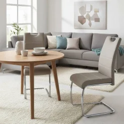 2 oder 4 Essstühle in Kunstleder Beige - Banda (Set)