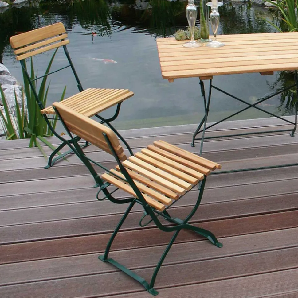 4 Personen Biergarten Set aus Robinie - Yanie (fünfteilig)